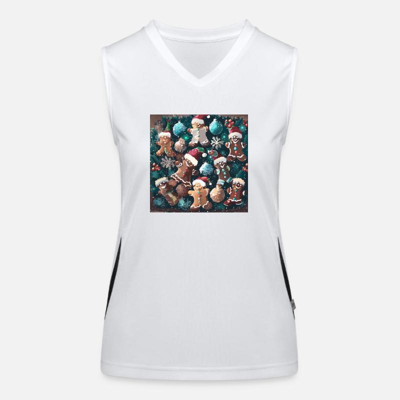 Lebkuchen Männchen Funktionelles Kontrast-Tank Top für Frauen