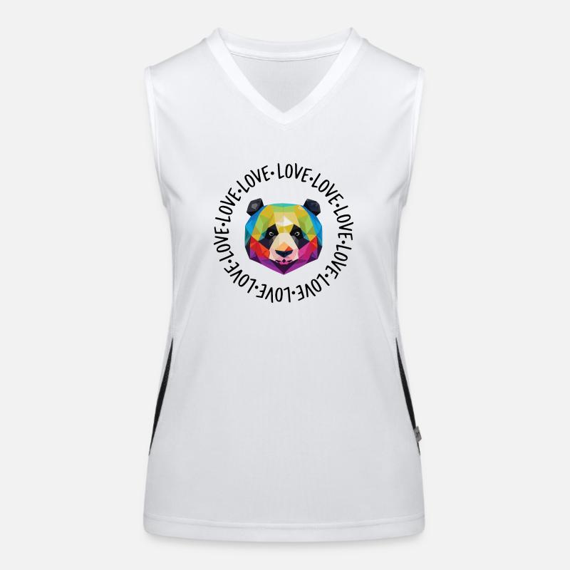 Amour - Liebe - Panda Funktionelles Kontrast-Tank Top für Frauen