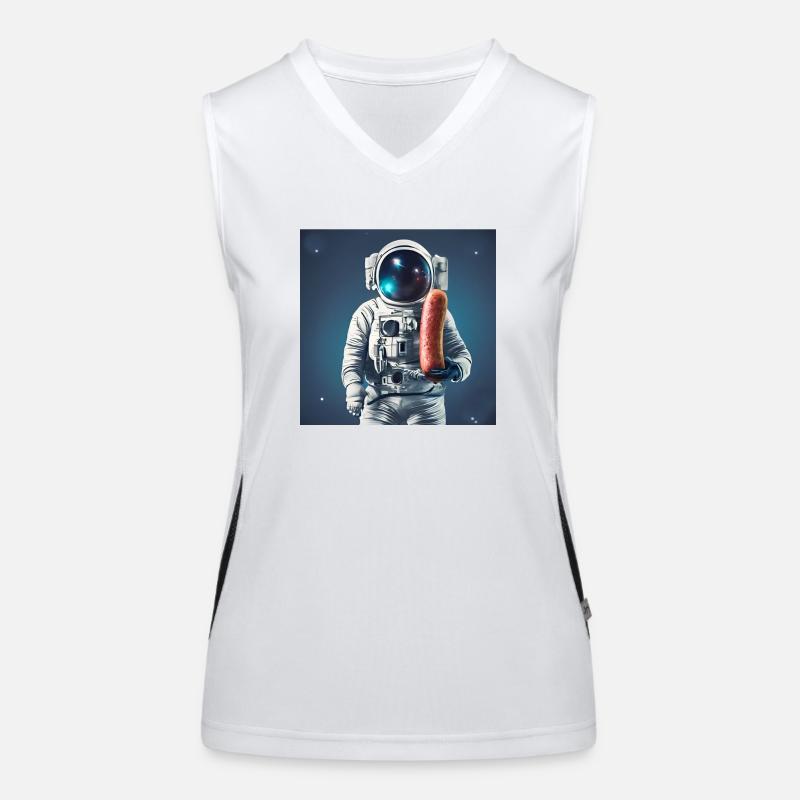 Wurst-Astronaut Funktionelles Kontrast-Tank Top für Frauen