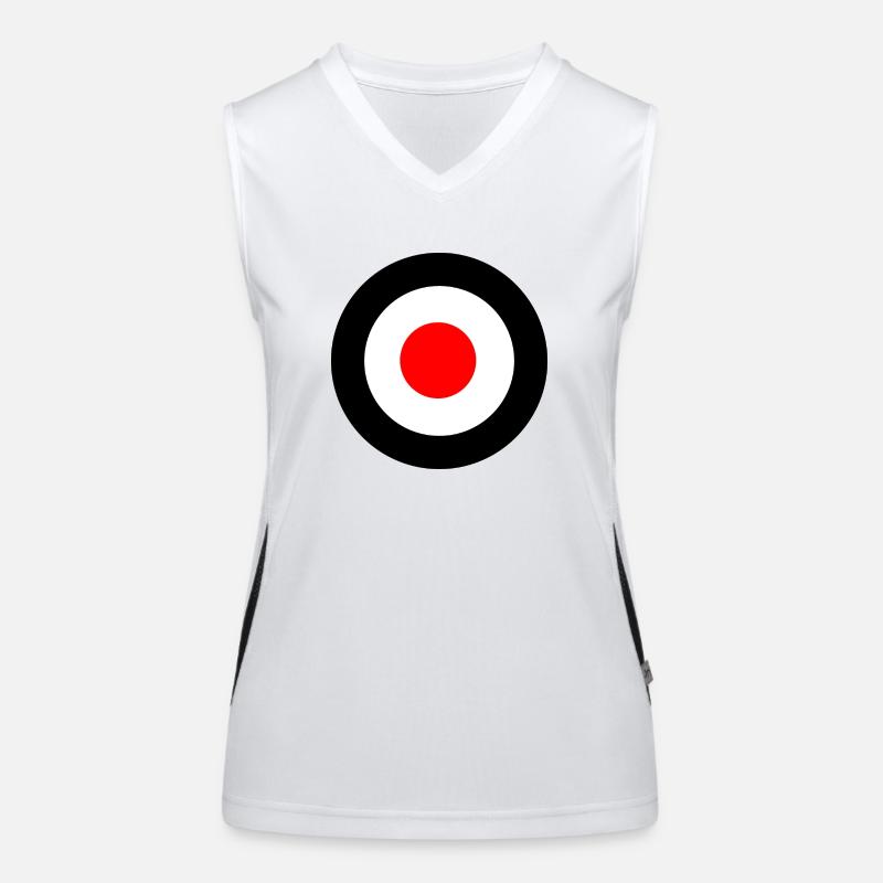 Mod Target Rondell schwarz rot Funktionelles Kontrast-Tank Top für Frauen