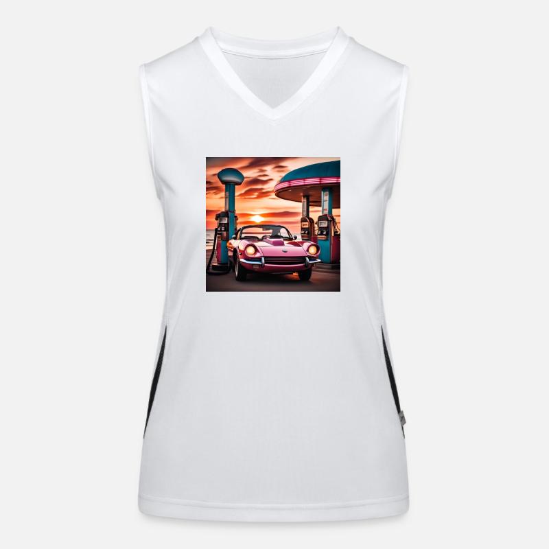 Synthwave style Women's Functional Contrast Tank Top