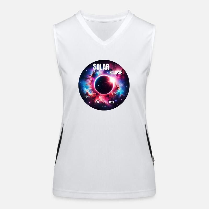 Solar Eclipse April 8, 2024: Celestial Miracle Women's Functional Contrast Tank Top