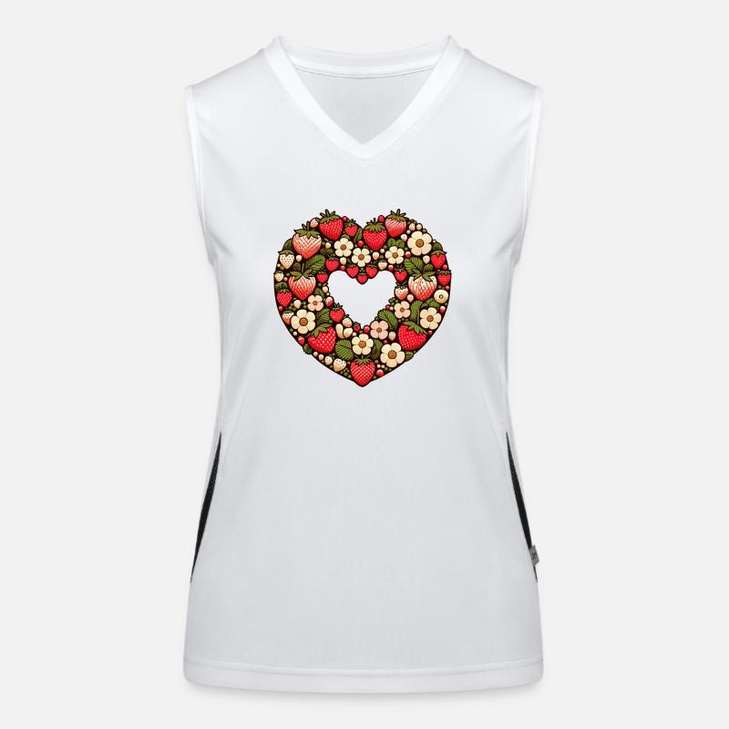 Erdbeeren Funktionelles Kontrast-Tank Top für Frauen
