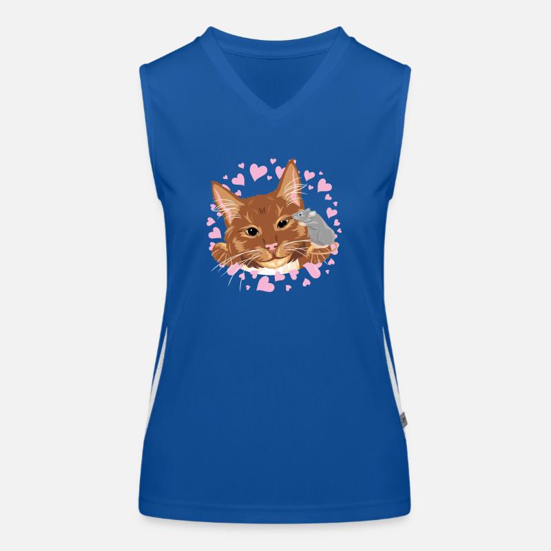 Ingwere Katze und süße Maus sind beste Freunde Funktionelles Kontrast-Tank Top für Frauen