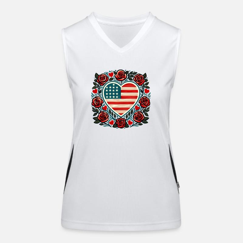 USA-Flagge Funktionelles Kontrast-Tank Top für Frauen