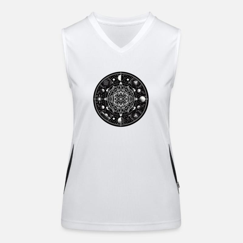 Celestial Geometry: Sacred Night Sky Funktionelles Kontrast-Tank Top für Frauen