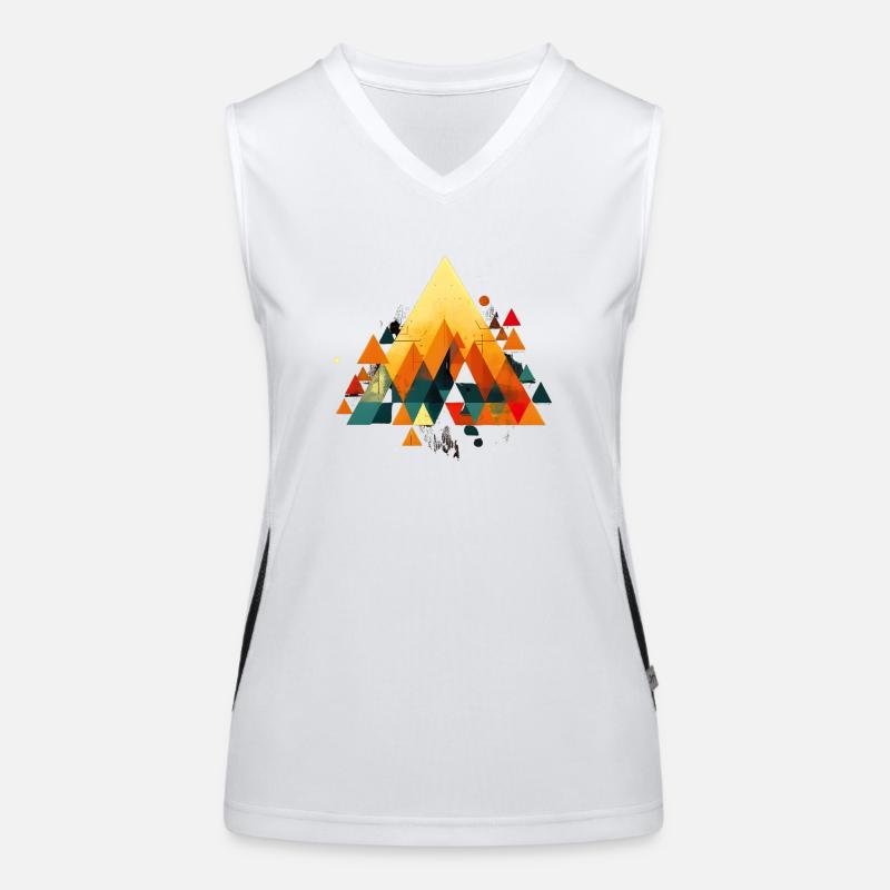 Geometrischer Berg der Farben Funktionelles Kontrast-Tank Top für Frauen
