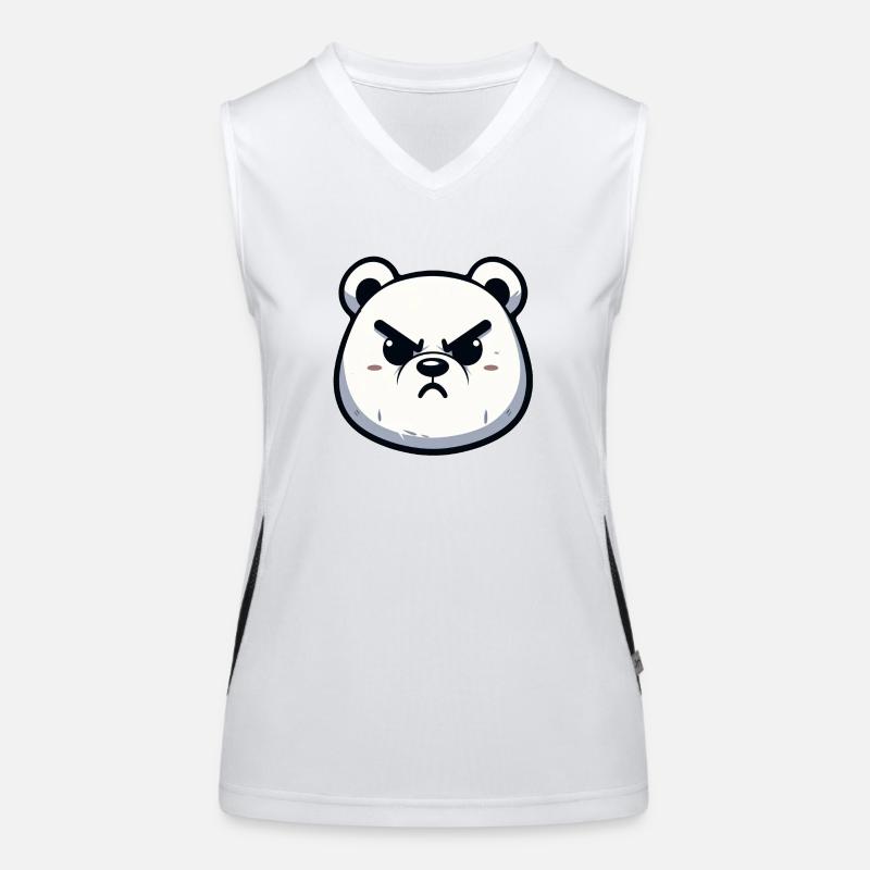 Wütendes Eisbär-Design Funktionelles Kontrast-Tank Top für Frauen