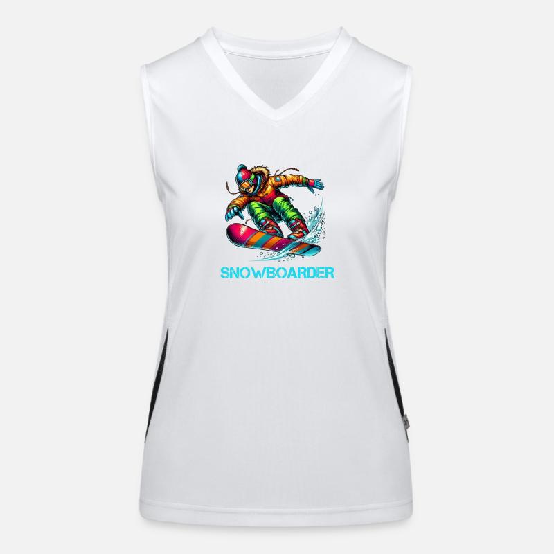 Snowboarder Funktionelles Kontrast-Tank Top für Frauen