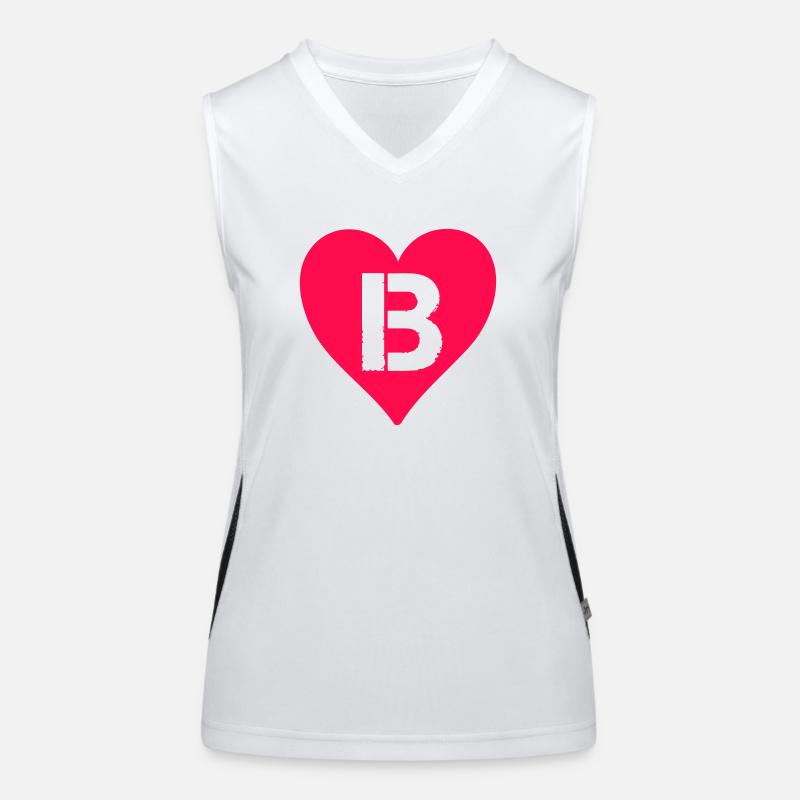 herz buchstabe b Funktionelles Kontrast-Tank Top für Frauen