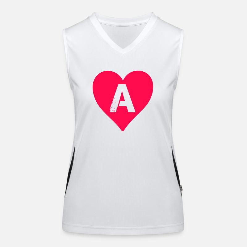 herz buchstabe a Funktionelles Kontrast-Tank Top für Frauen