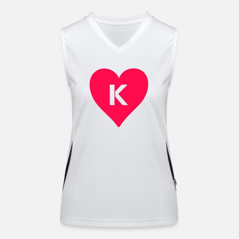 herz buchstabe k Funktionelles Kontrast-Tank Top für Frauen