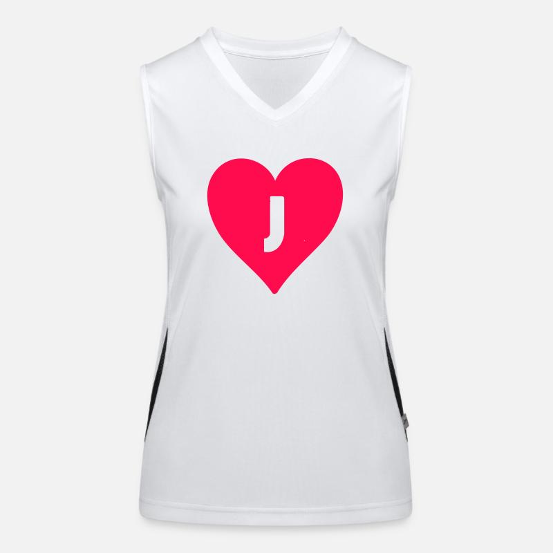 herz buchstabe j Funktionelles Kontrast-Tank Top für Frauen