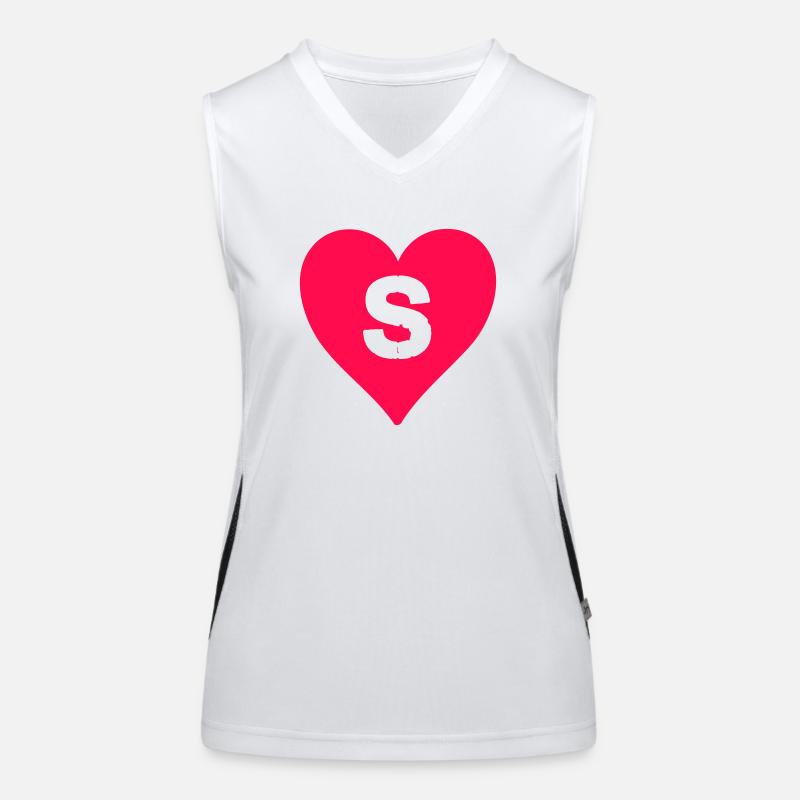 herz buchstabe S Funktionelles Kontrast-Tank Top für Frauen