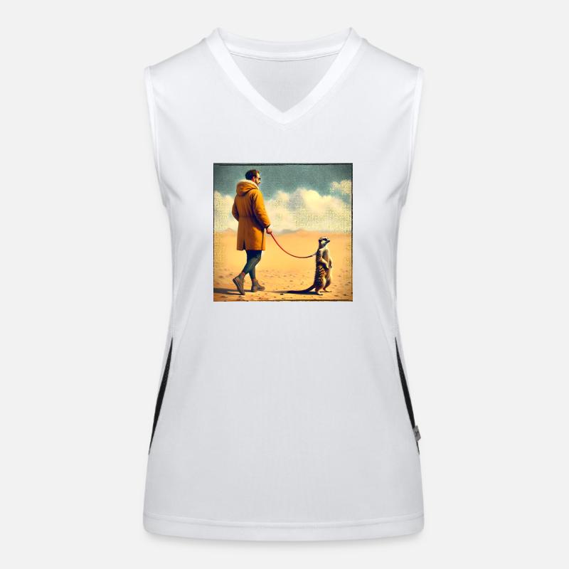 Spaziergang mit Erdmännchen Funktionelles Kontrast-Tank Top für Frauen