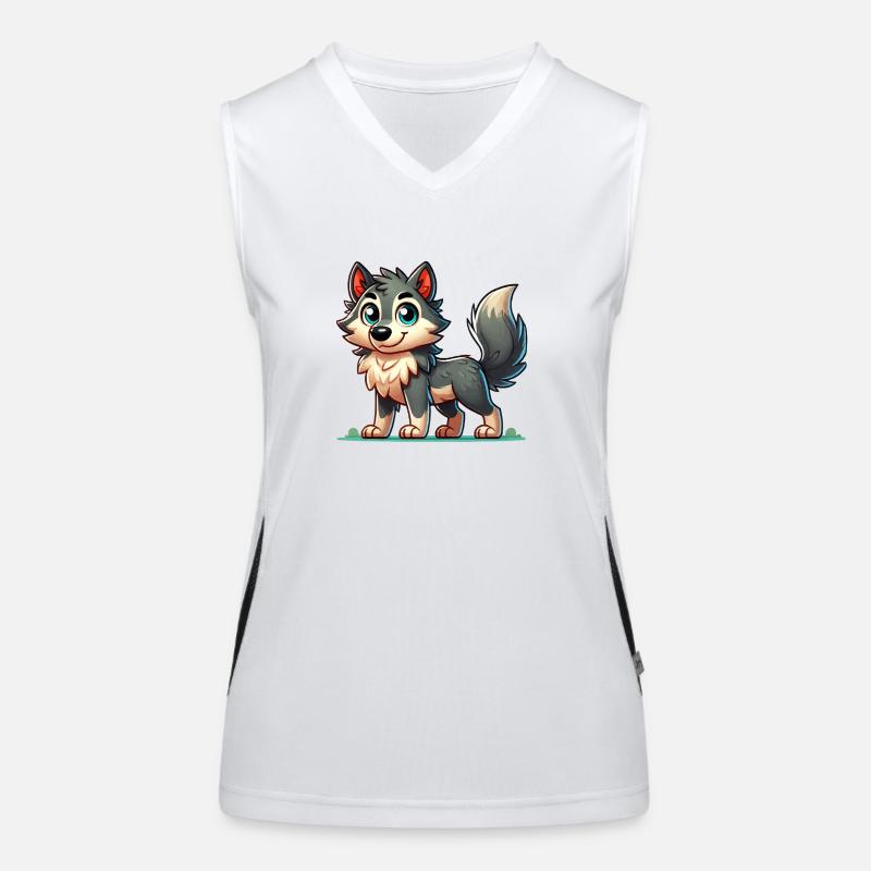 wolf comic Funktionelles Kontrast-Tank Top für Frauen
