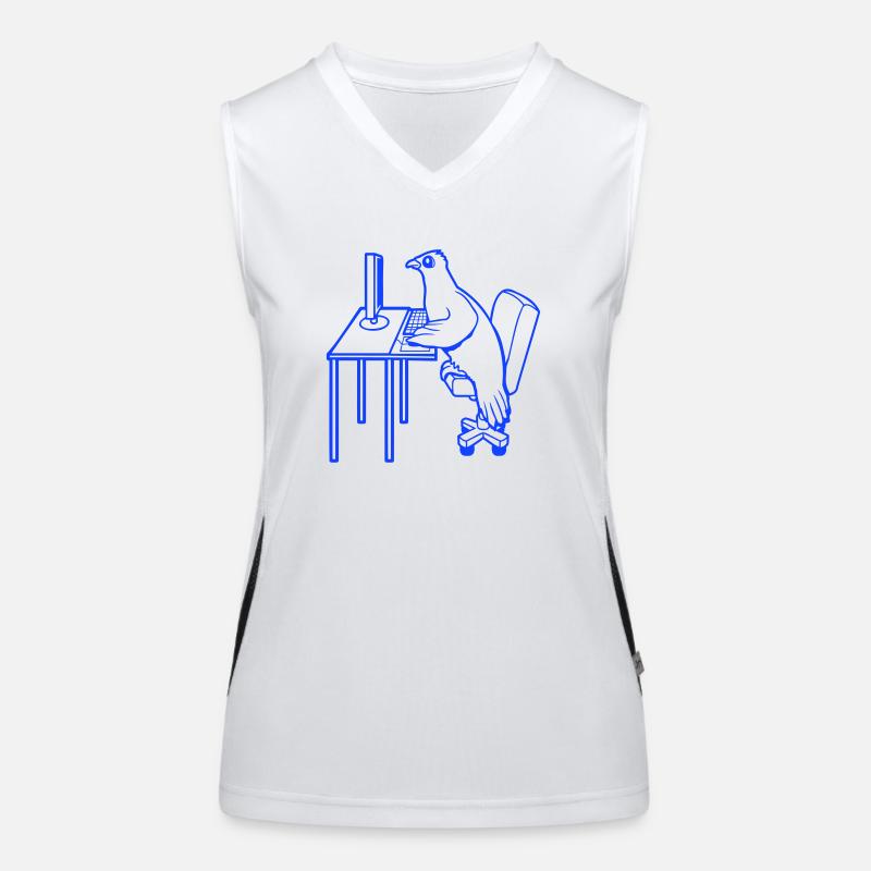 Pigeon Works Office Computer Keyboard Mouse Gamer Women's Functional Contrast Tank Top