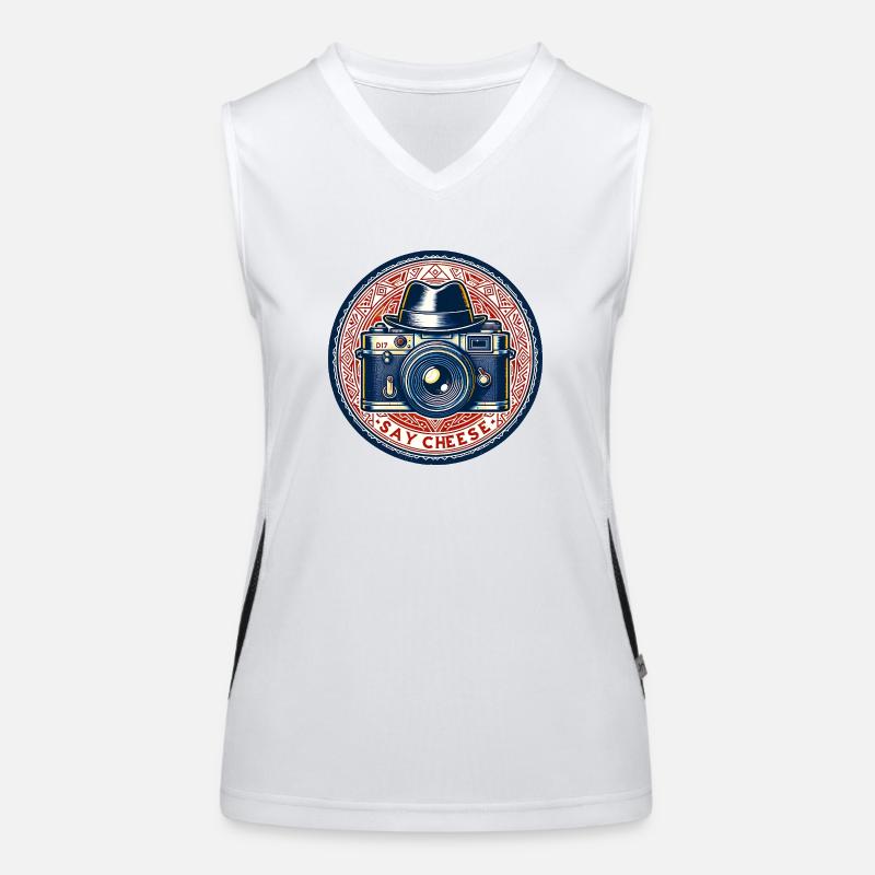Say Cheese - Klick mit Stil Funktionelles Kontrast-Tank Top für Frauen