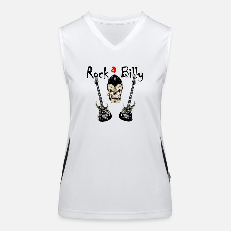 skull rockabilly Women's Functional Contrast Tank Top