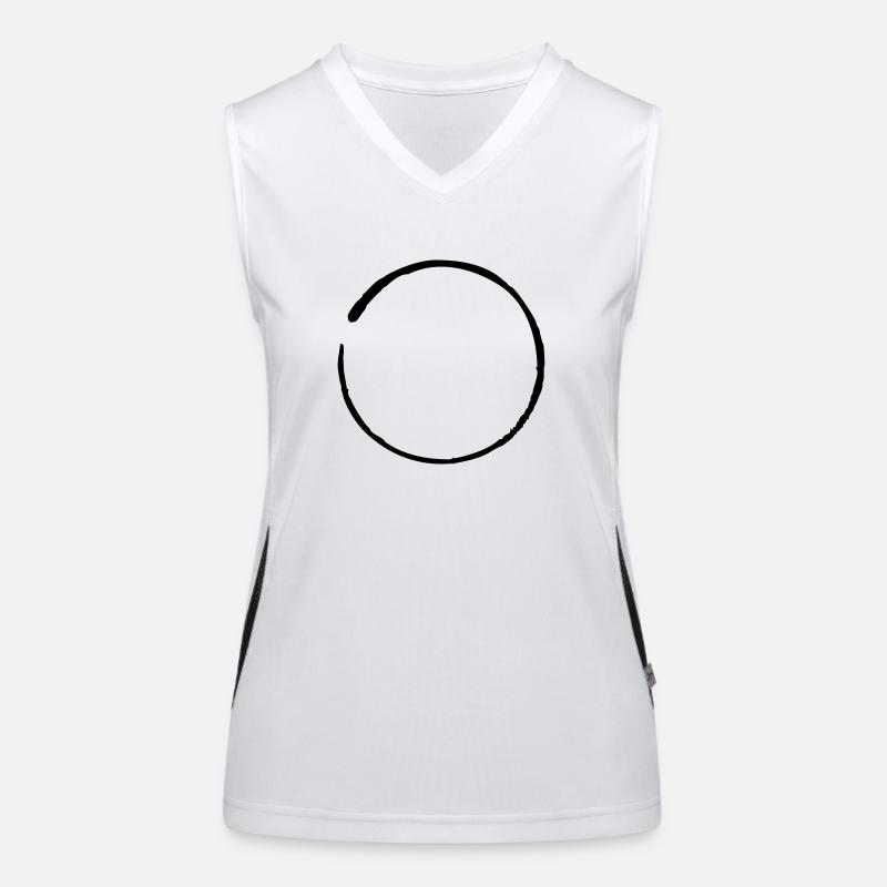 Zen, Buddhism, circle, meditation, Women's Functional Contrast Tank Top