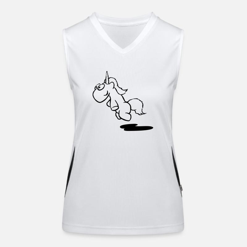 einhorn Unicorn flying Funktionelles Kontrast-Tank Top für Frauen