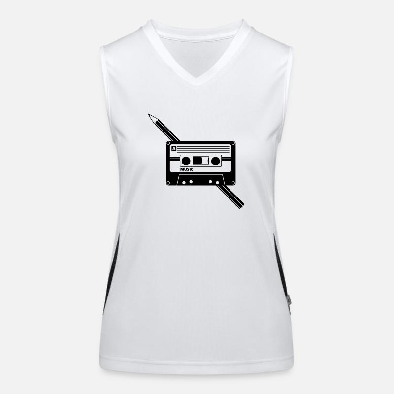 Kassette Stift Audio Tape Pencil Women's Functional Contrast Tank Top