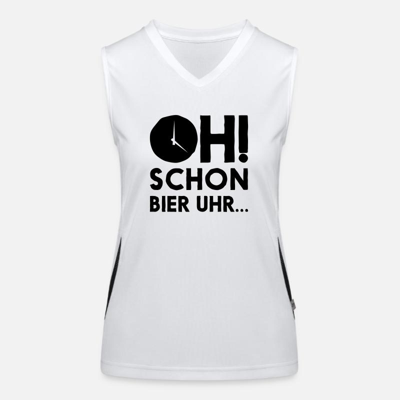 OH schon Bier Uhr... Funktionelles Kontrast-Tank Top für Frauen