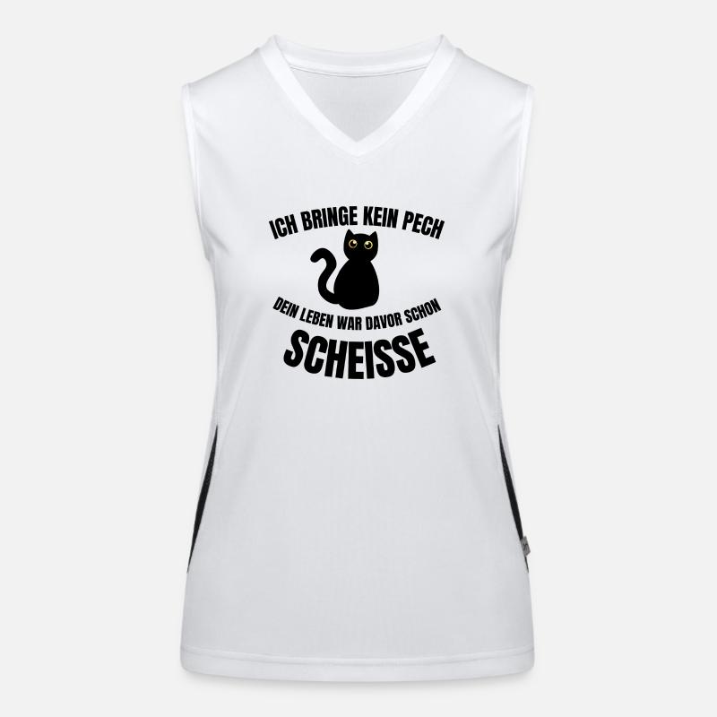 schwarze katze pech unglück Funktionelles Kontrast-Tank Top für Frauen