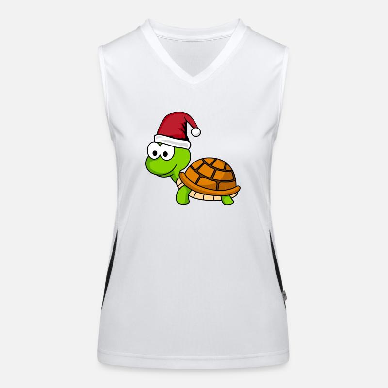 Turtle Comic Christmas Women's Functional Contrast Tank Top