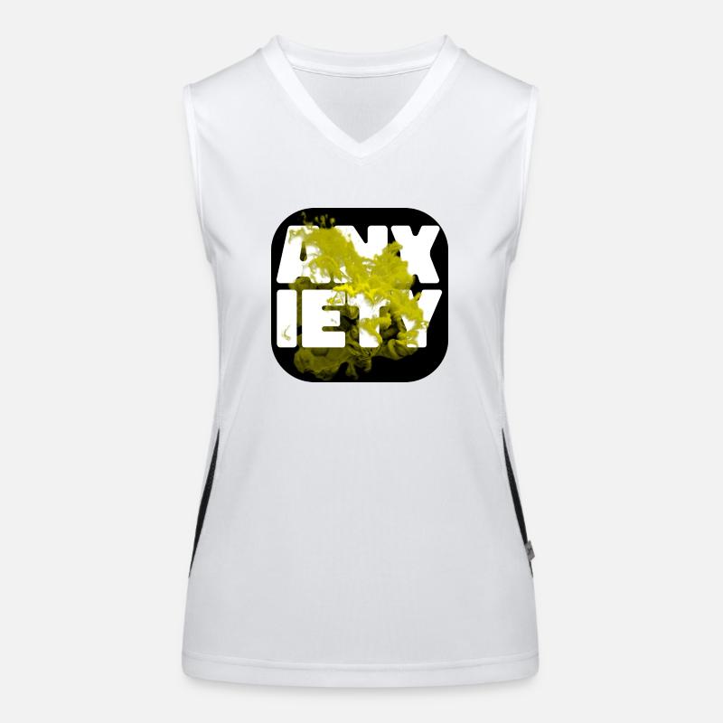 Anxiety yellow Women's Functional Contrast Tank Top