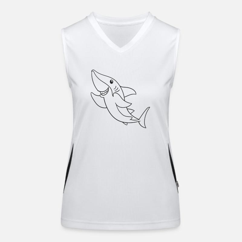 Requin, requins, cadeau, idée cadeau Débardeur respirant contrasté Femme