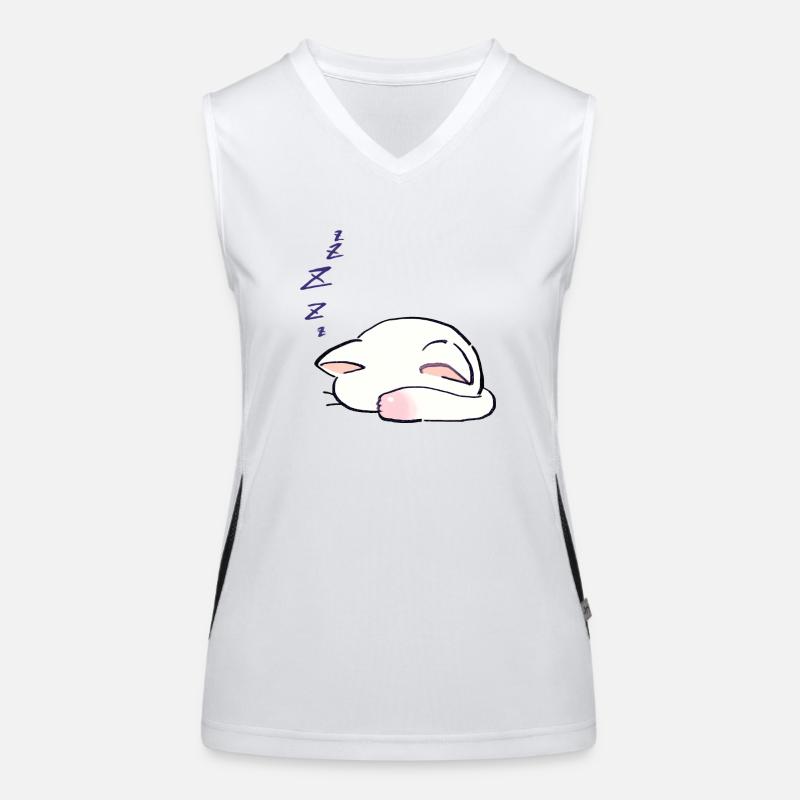 I Draw Lucky Star White Cat Sleeping With Its Women's Functional Contrast Tank Top