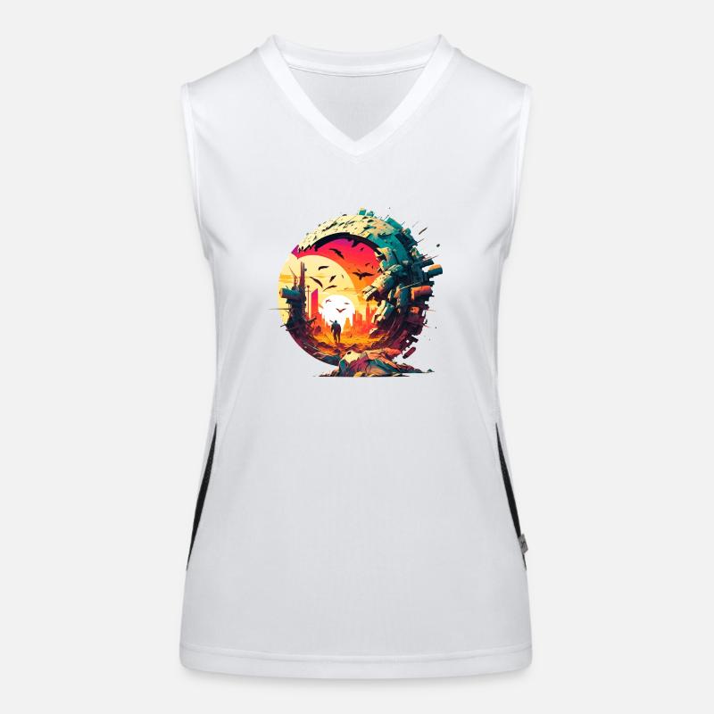 Sci Fi Desolate Weld with an Itinerant Women's Functional Contrast Tank Top