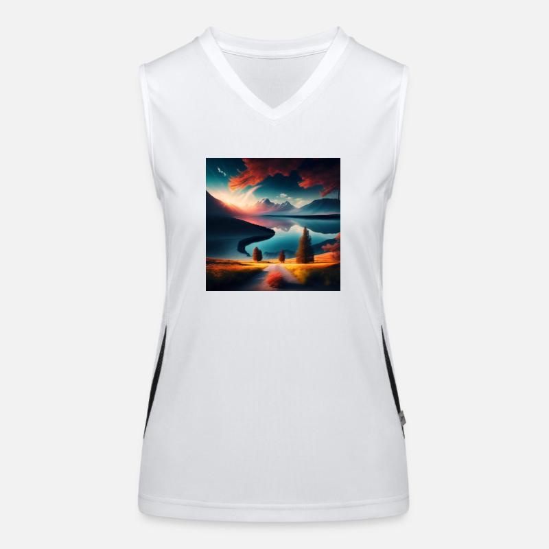 Landschaft Funktionelles Kontrast-Tank Top für Frauen