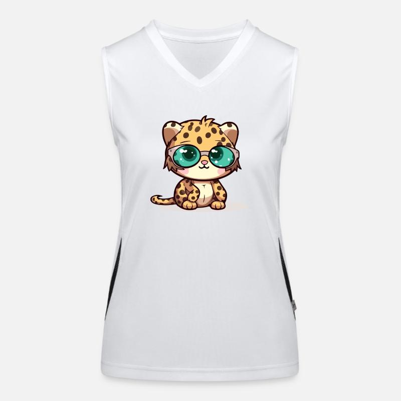 Laloy der Leopard Funktionelles Kontrast-Tank Top für Frauen