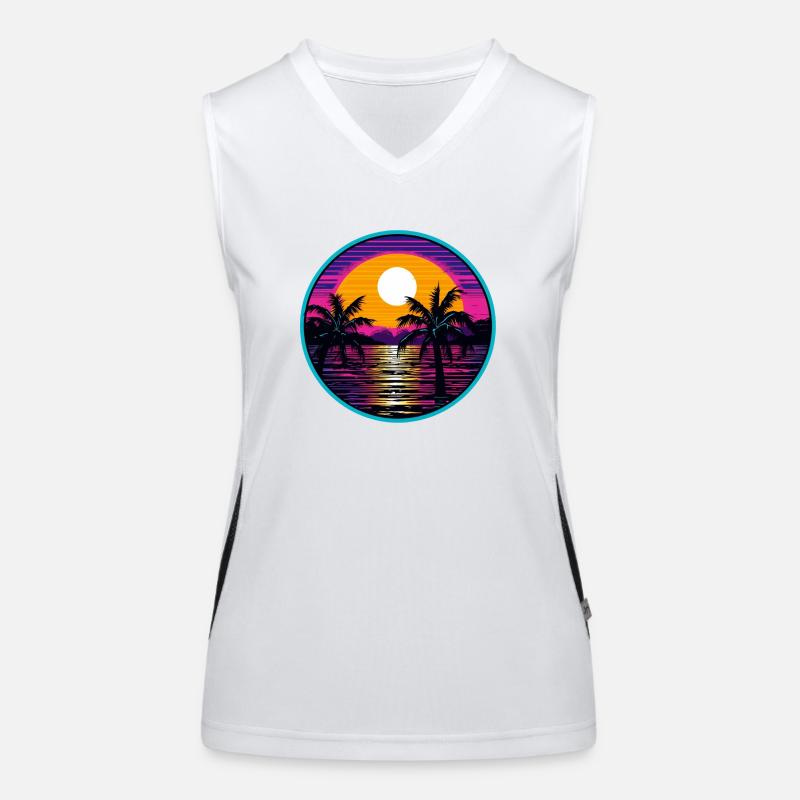 Synthwave Océan Débardeur respirant contrasté Femme