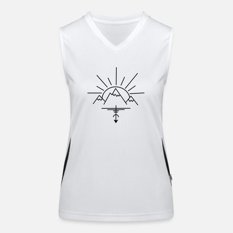 Mountain, Berge - Women's Functional Contrast Tank Top - white/black