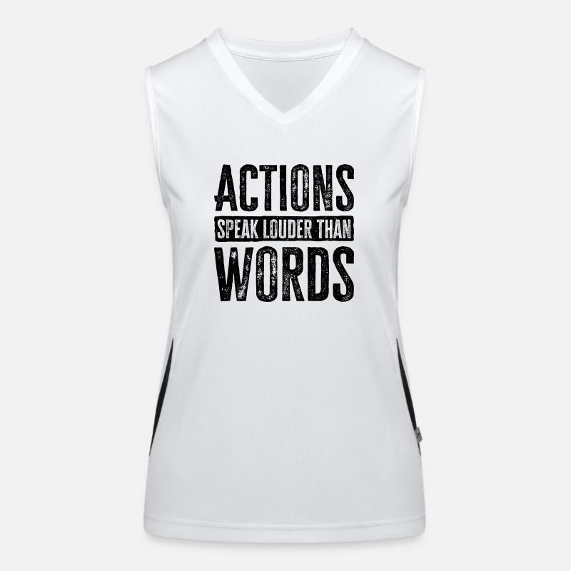 Les actions sont plus éloquentes que les mots - Motivation Gift Débardeur respirant contrasté Femme