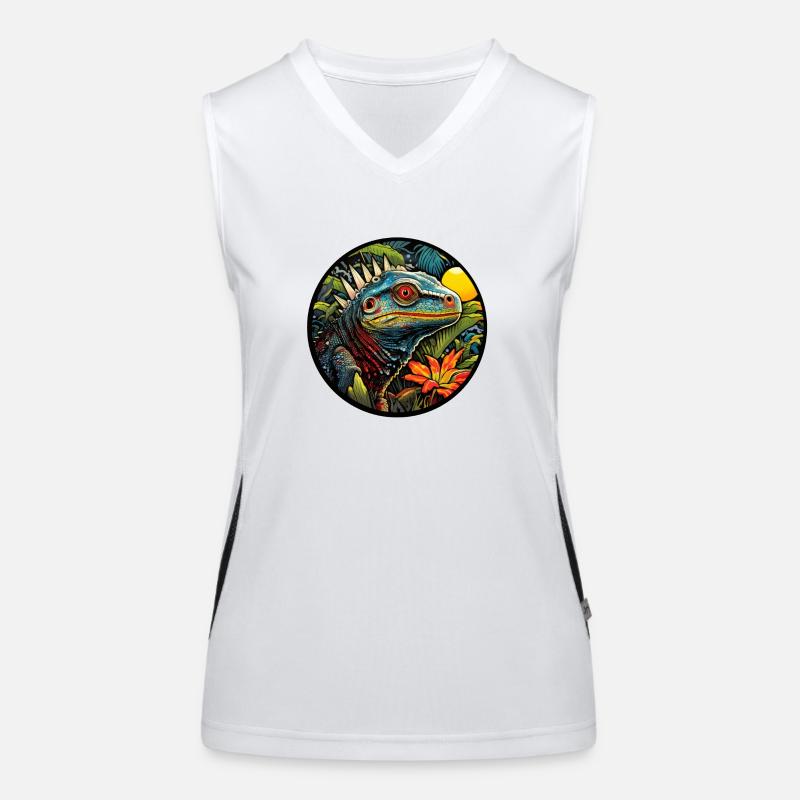 Echse im Dschungel Funktionelles Kontrast-Tank Top für Frauen