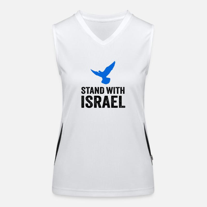 STAND WITH ISRAËL Colombe de la Paix Débardeur respirant contrasté Femme