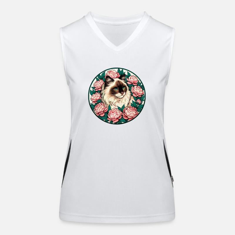 Ragdoll Rasse Katze Funktionelles Kontrast-Tank Top für Frauen