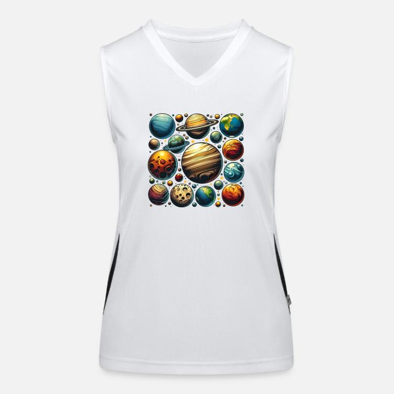 Conception de la planète Débardeur respirant contrasté Femme