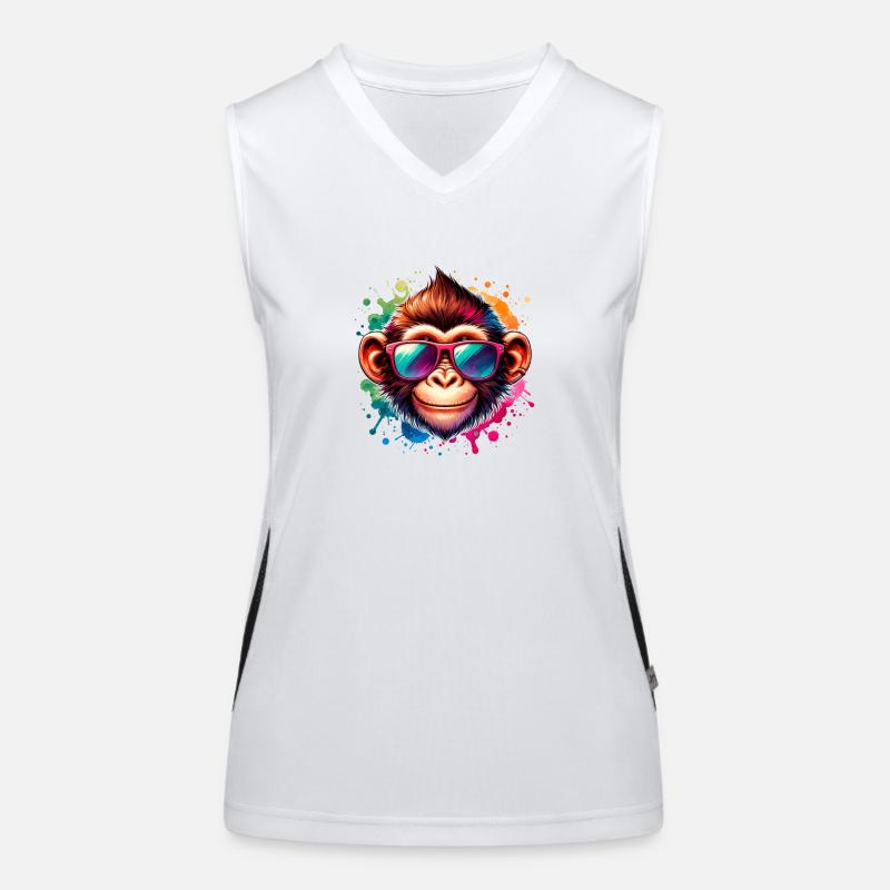 Cooler Affe - Funky Monkey Funktionelles Kontrast-Tank Top für Frauen