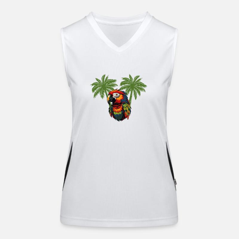 Parrot Paradise Palm Trees Women's Functional Contrast Tank Top