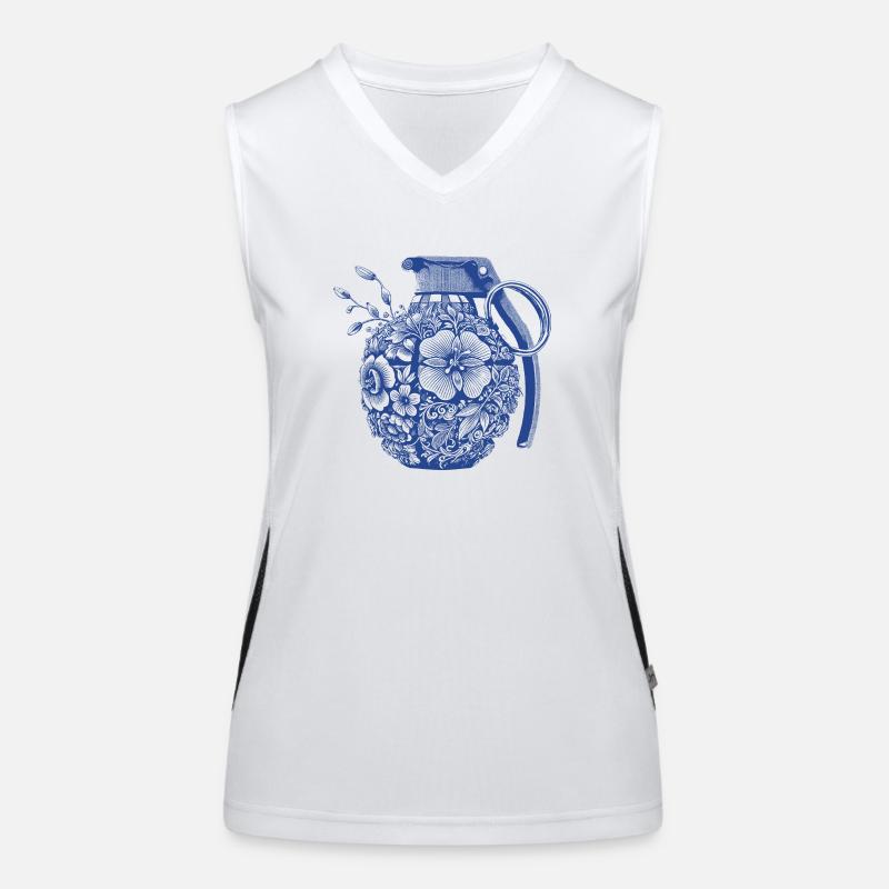 Blumen Granate Funktionelles Kontrast-Tank Top für Frauen