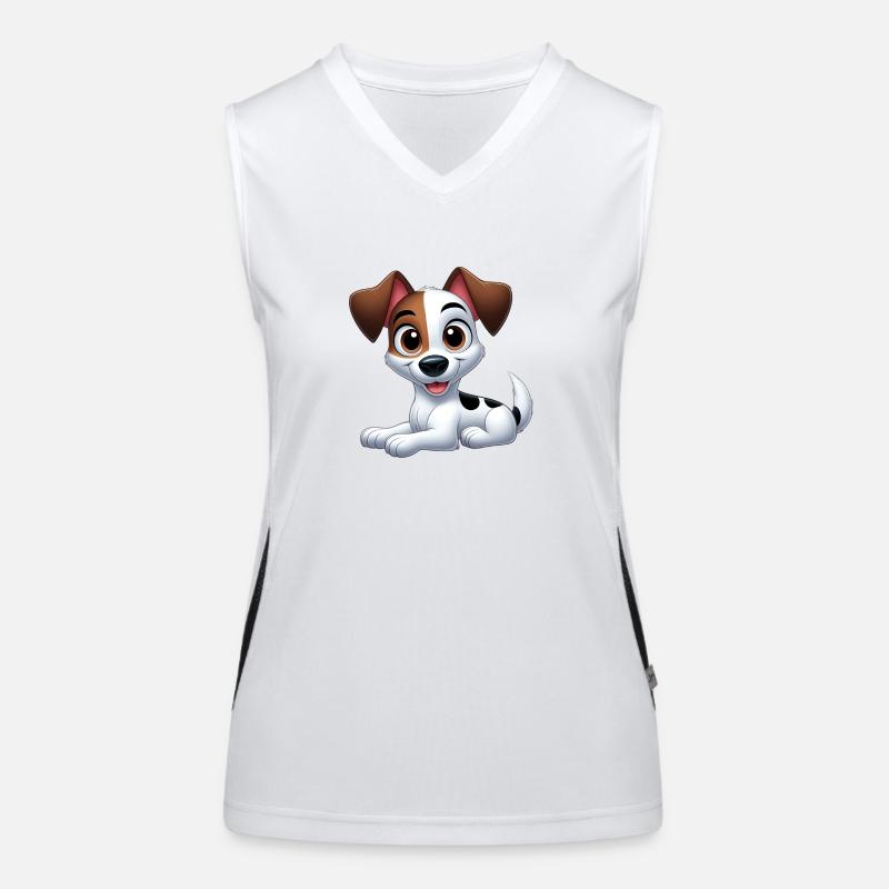 Jack Russel 2 Funktionelles Kontrast-Tank Top für Frauen