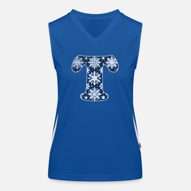 Buchstabe T Schneeflocken Funktionelles Kontrast-Tank Top für Frauen