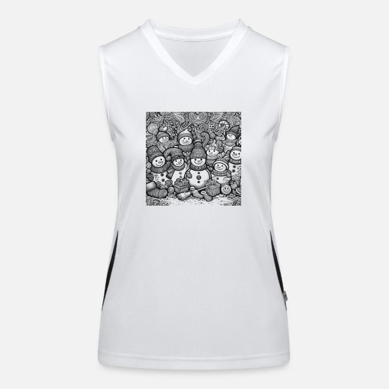 Schneemann Funktionelles Kontrast-Tank Top für Frauen