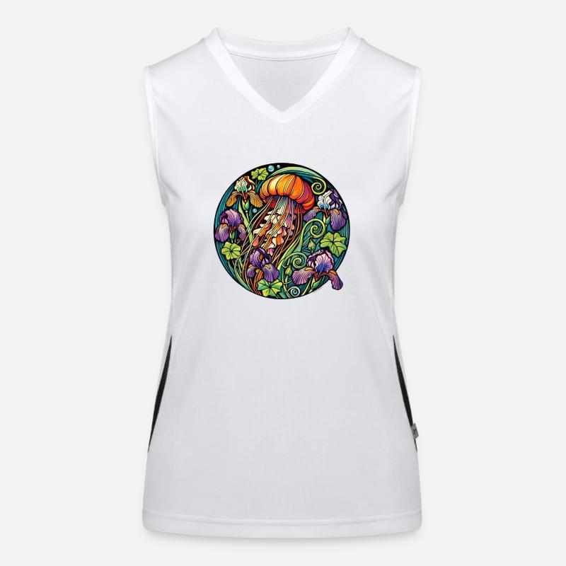 Iris-Qualle Funktionelles Kontrast-Tank Top für Frauen