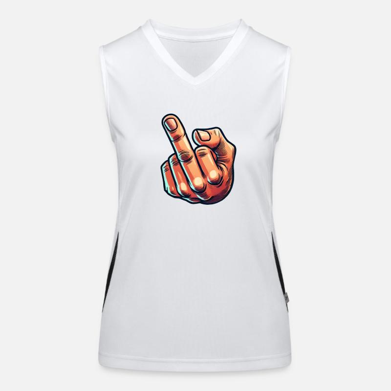 Mittelfinger Funktionelles Kontrast-Tank Top für Frauen